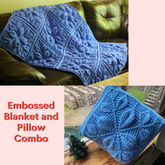 Combo of Embossed Leaves Pillow and Blanket Pattern